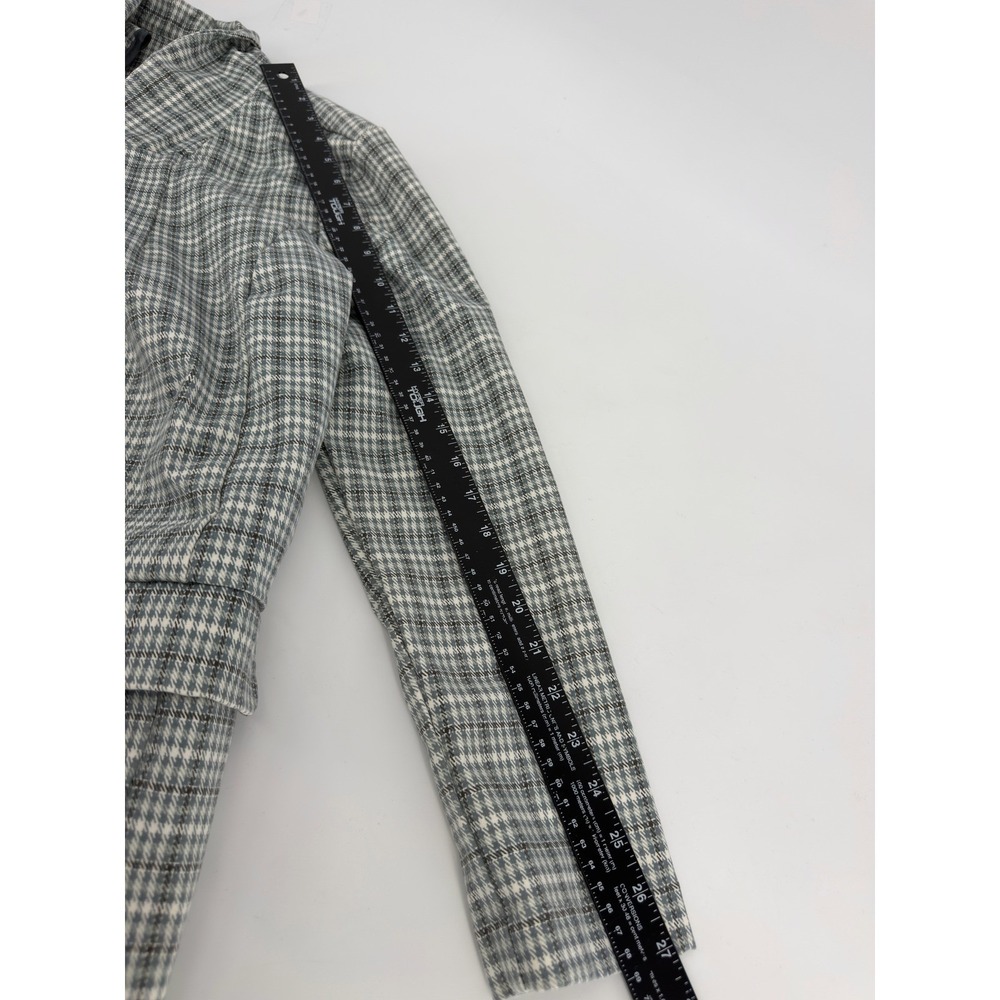 Liverpool Los Angeles Womens Large Plaid Knit Blazer Grey White Houndstooth L - Picture 6 of 7